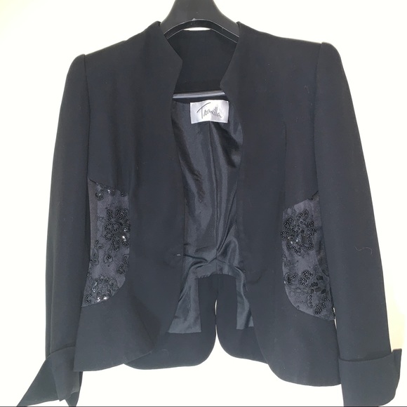 Travilla black beaded dress with jacket - Picture 5 of 9